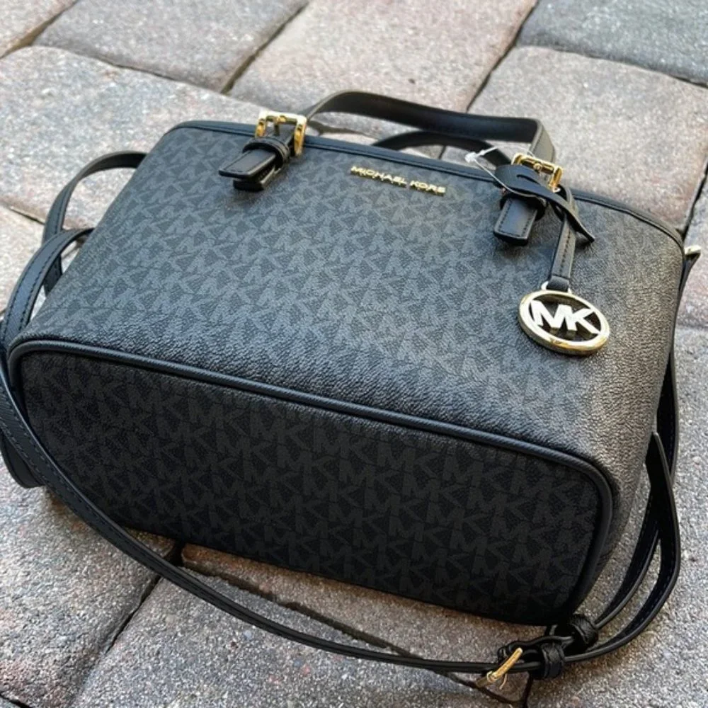 Michael Kors Jet Set Travel XS Carryall Tote Top Zip Tote Black - Picture 3 of 16